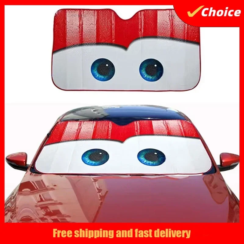 New Car Character Solar Protection 4 Colors Eyes Heated Windshield Sunshade Cover Sun Shade Auto Sun Visor Windscreen Car-covers