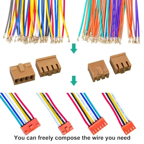 Connecteurs femelles de JAE 2.5mm JST-JAE le kit de connecteur de 2.54mm, JAE-2.54 le logement de 2/3/4/5/6/7/8/9/10Pin (YO-JAE2.5)