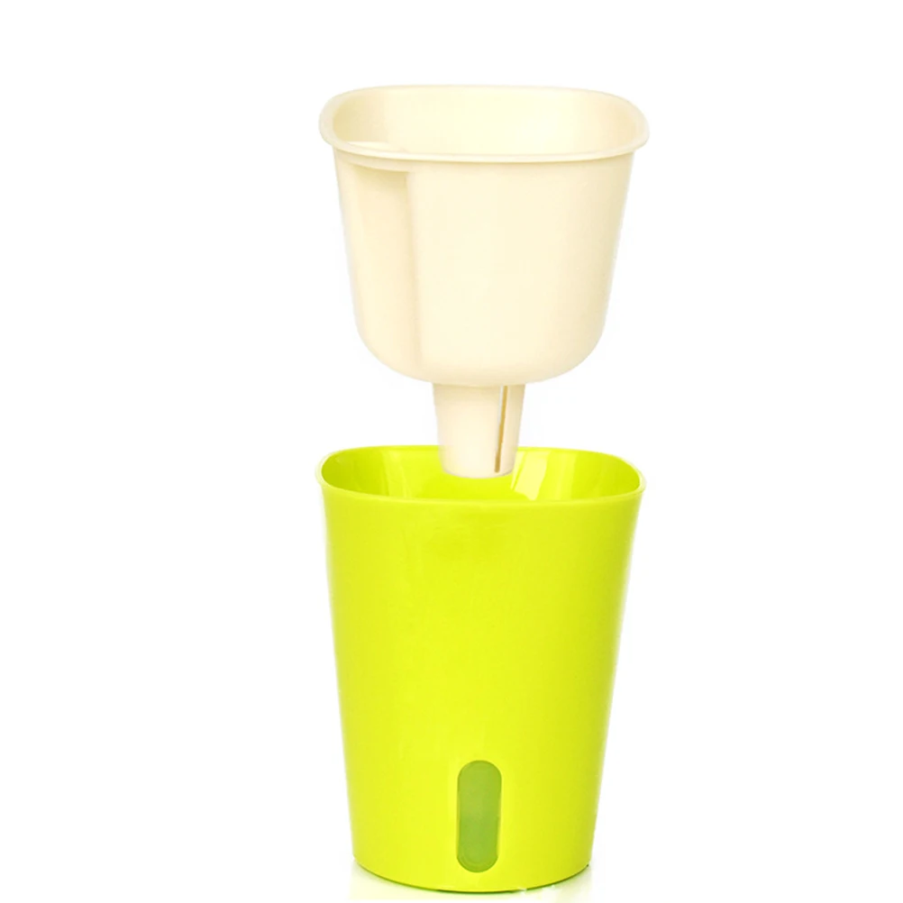 

23Cm White Self- Planter Plastic Indoor Flowerpot Automatic System For Herbs Plants Durable Lightweight Easy