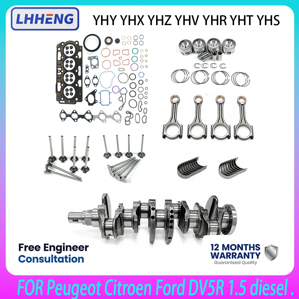 DV5R 1.5 BlueHDi Full Engine Overhaul Repair Kit For Peugeot Citroen Ford Opel 208 308 C3 C4 Focus Combo 1.5L Diesel Parts