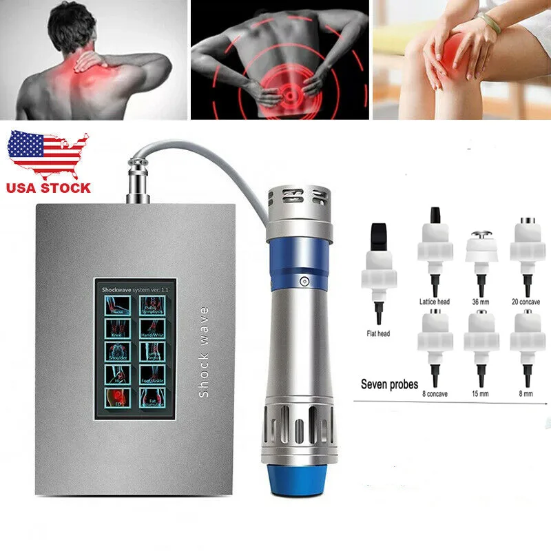 

New Touch Screen Shock wave Machine With 7 Heads ED Treatment Pain Relief Lattice Ballistic Shock Wave Physiotherapy Tool