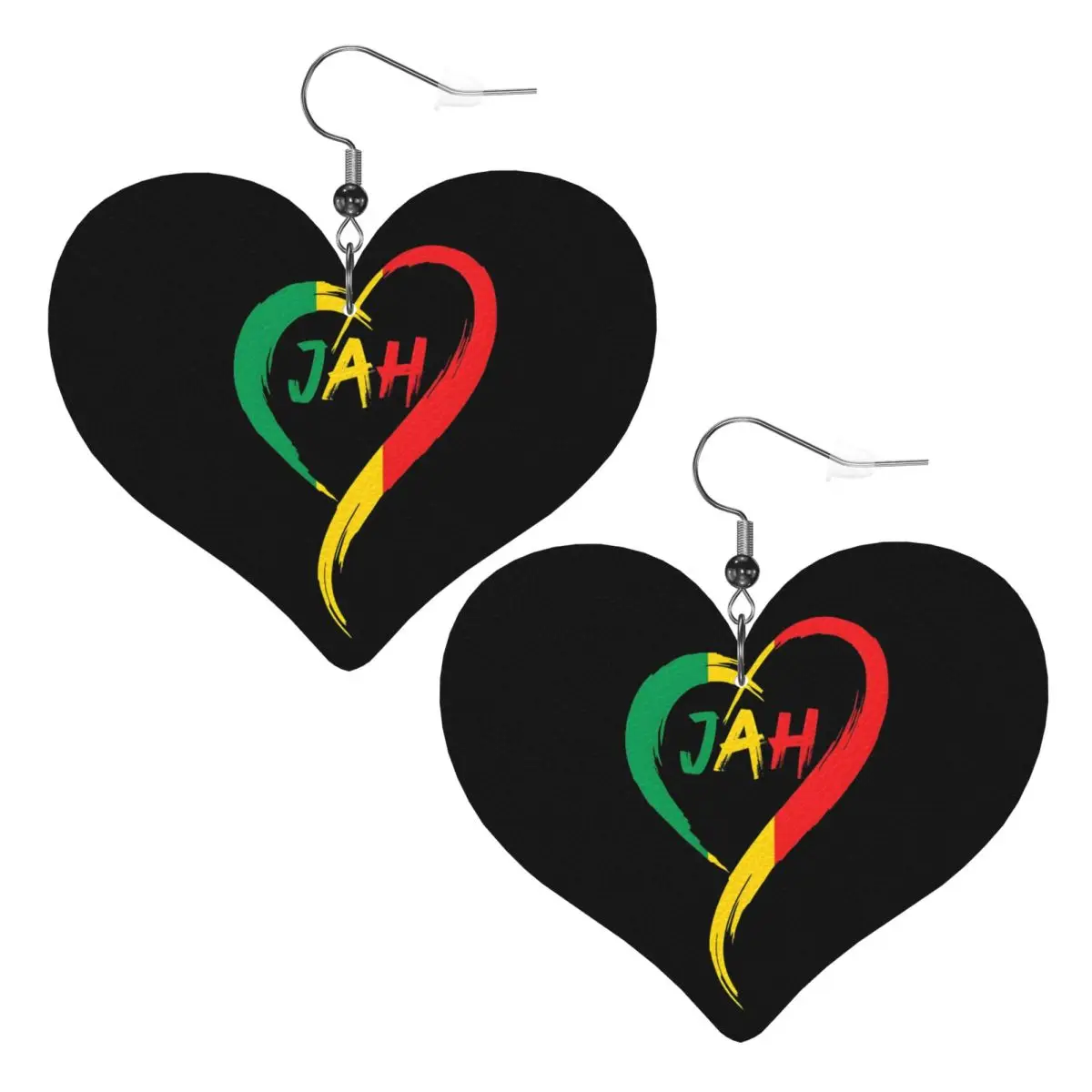 

Custom Jamaican Flag Dangle Drop Earrings Leather Earrings for Women Fashion For Party