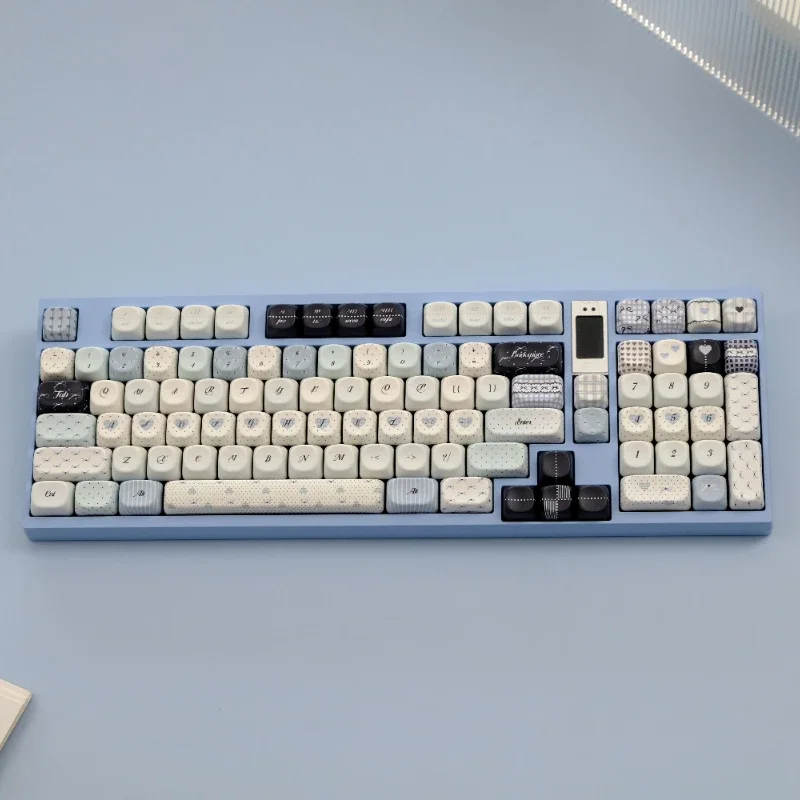 126 Keys/set  Polka Dots Keycaps PBT Keycap MOA/XOA Profile Dye Sub Round Cute KeycapsFor 61 68 75 84 87 96 98 104 108