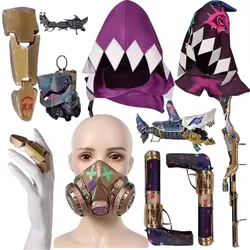 Arcane Jinx Cosplay Belt Gloves Finger Weapons Hexcore Crystal Necklace Keychain Gun Mask Hood Costume Accessories Halloween
