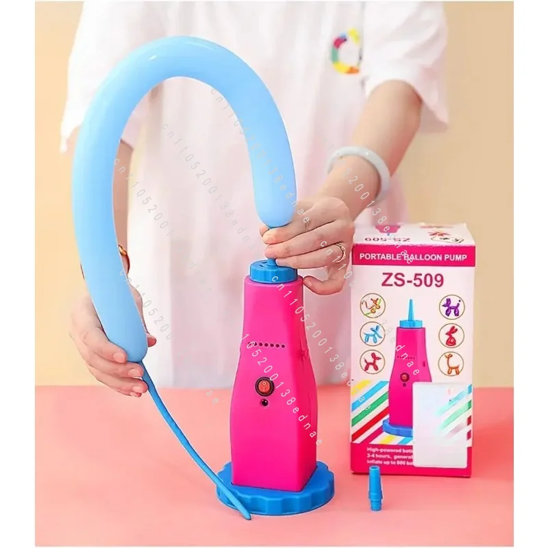 AC 100-240V Electric Long Bar Balloon Inflator Pump Pink Portable Balloon Inflating Machine ZS-509