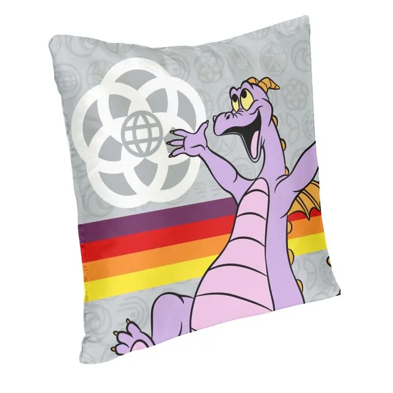 Cute Figment Dragon Cushion Cover 45x45 Decoration Printing Dinosaur Epcot Center Throw Pillow for Living Room Double-sided