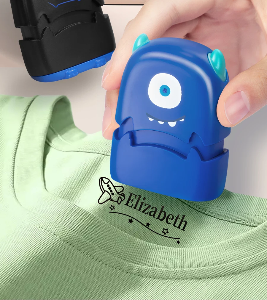 Benutzerdefiniertes Cartoon-Baby-Namenstempel-Set – wiederverwendbar für Baumwoll-/Modal-Kleidung und Schultaschen, ungiftige, wasserfeste Tintenversiegelung – Detail 2
