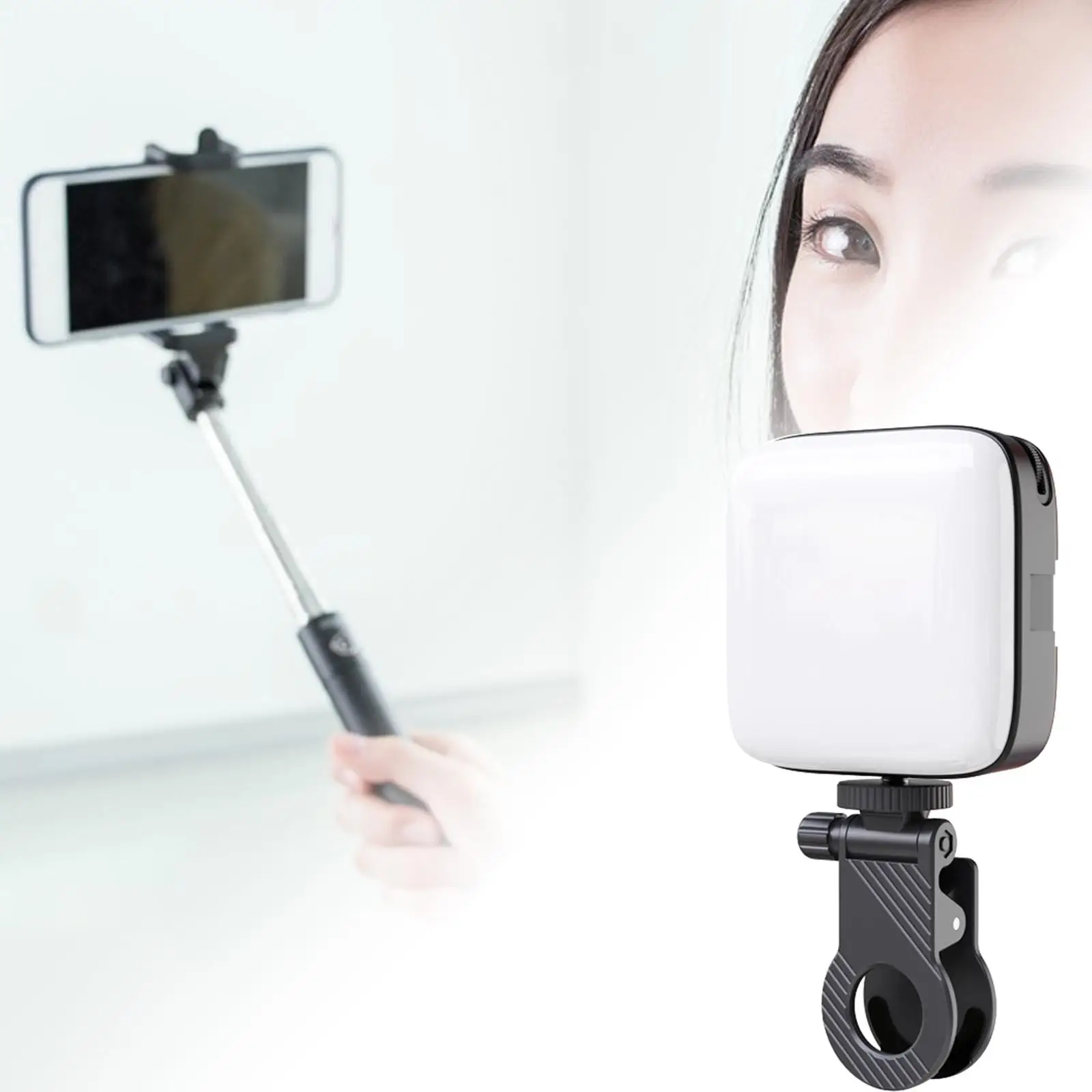 Selfie Light 3000 5500 9900K with Cold Shoe Base 2000mAh Mini LED Camera Light for Phone Makeup DSLR Camera Conference Computer