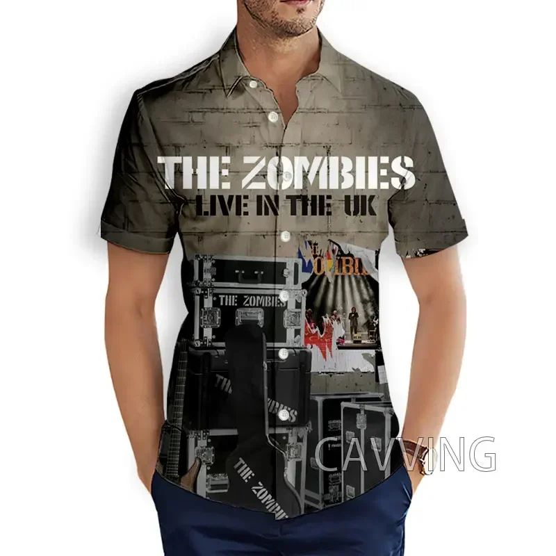 

CAVVING 3D Printed The Zombies Rock Fashion Casual Shirts Men's Short Sleeves Loose Breathable Hawaii Shirts