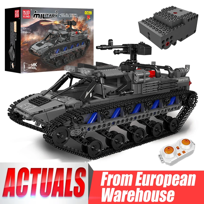 

Mould King 20030 Military Tank Building Block Remote Control EV2 All-terrain Tracked Vehicle Model Assembly Car Brick Kids Gifts