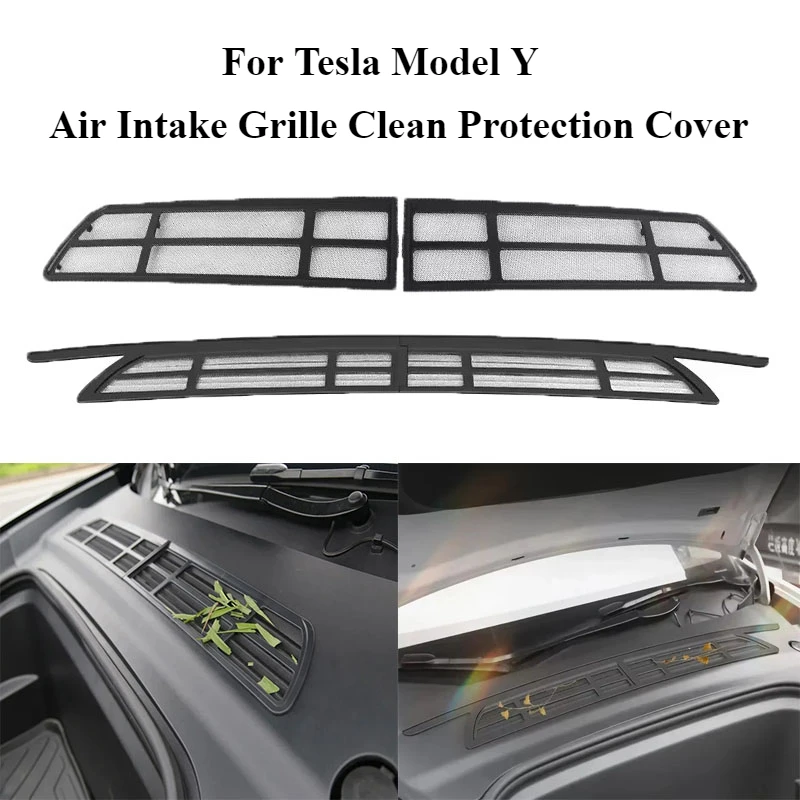 2PCS For Tesla Model Y Front Trunk Air-conditioning Insect-proof Net Cover Intake Grille Clean Air Inlet Protective Accessories