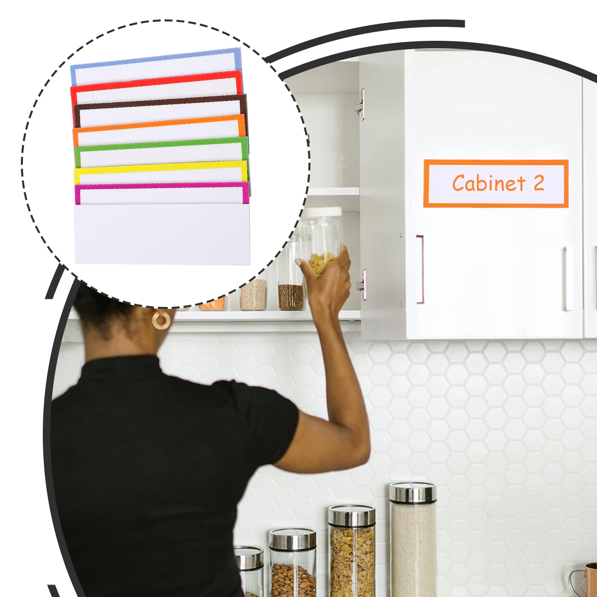 

54 Pcs Magnetic Name Tags Writable Rewritable Blank Labels for Fridge Calendar School Office Kitchen File