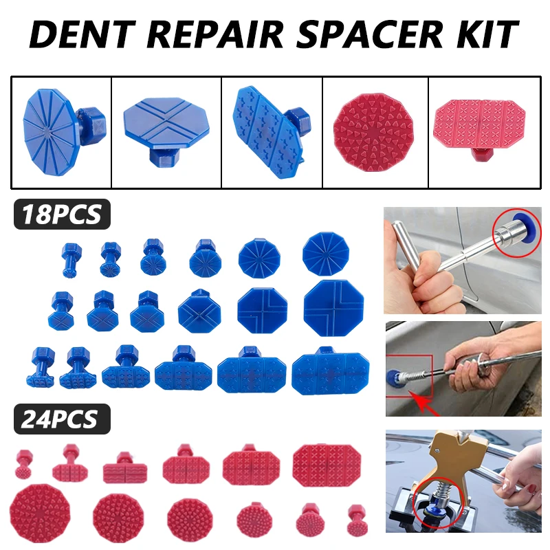 

Car Dent Repair Spacer Kit Car Body Dent Repair Puller Tool Accessory Part Multiple Sizes Puller Heads Suction Cups Set