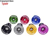 2Pcs Bike Bar End Plugs Bike Lightweight Bar End Plugs Aluminum Road Bicycle Grip Anti-slip Firm Handlebar Caps MTB Accessory