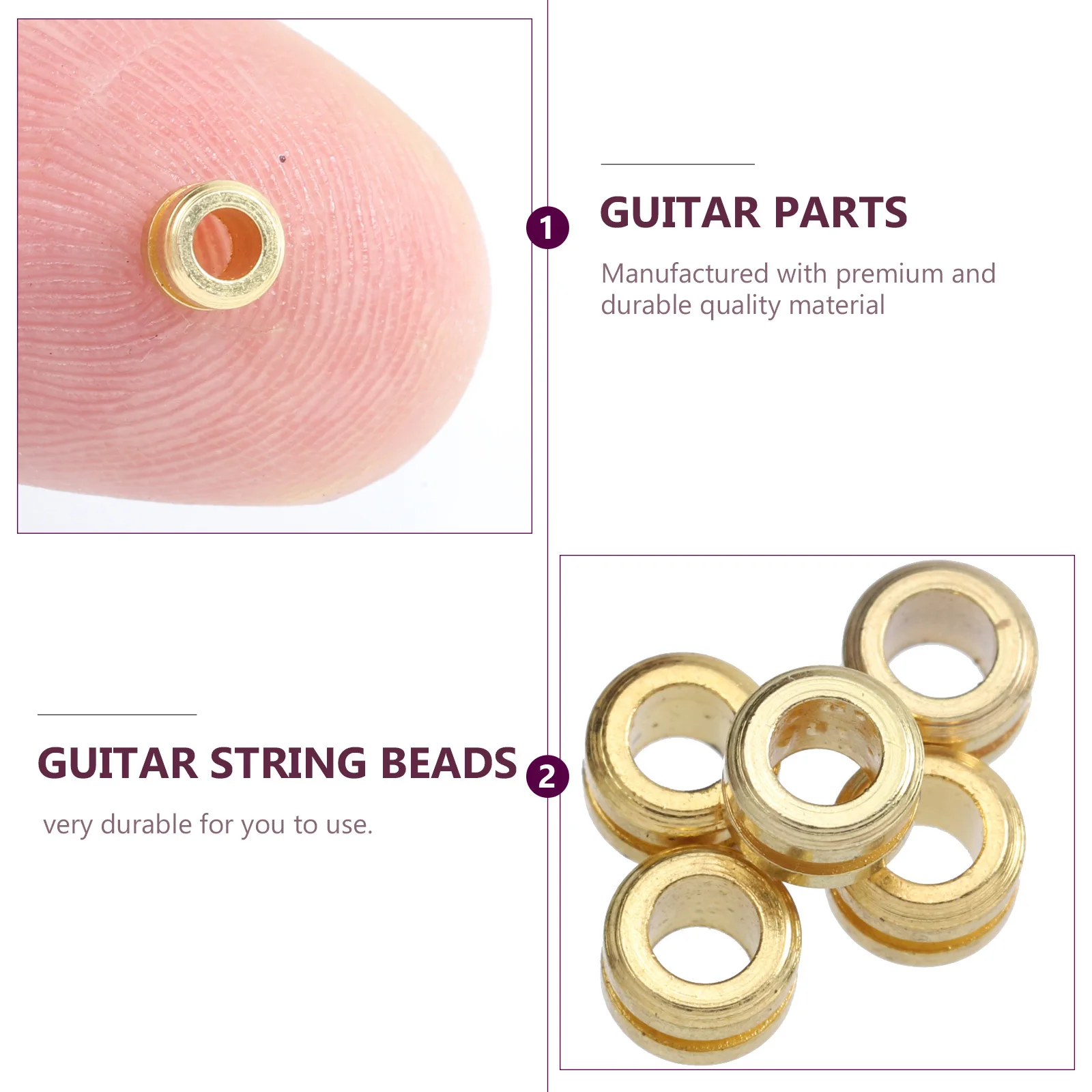 

10 Pcs Acoustic Guitar Replacement Parts and Accessories Golden Classical Beads
