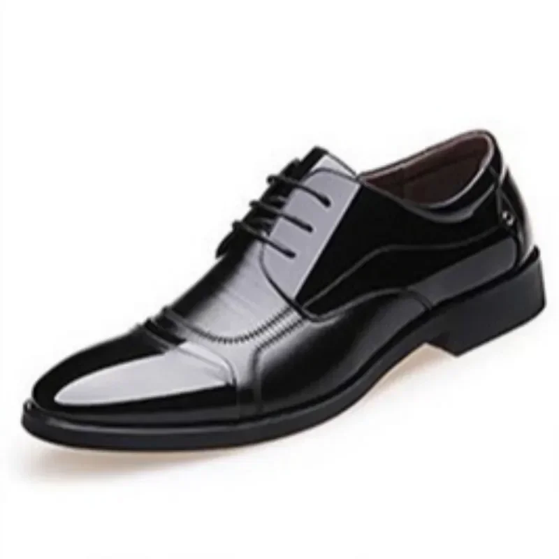 New Leather Shoes Men Lace Up Formal Dress Shoes Luxury Business Oxford Male Office Wedding Dress Shoes Footwear Mocassin Homme images - 6