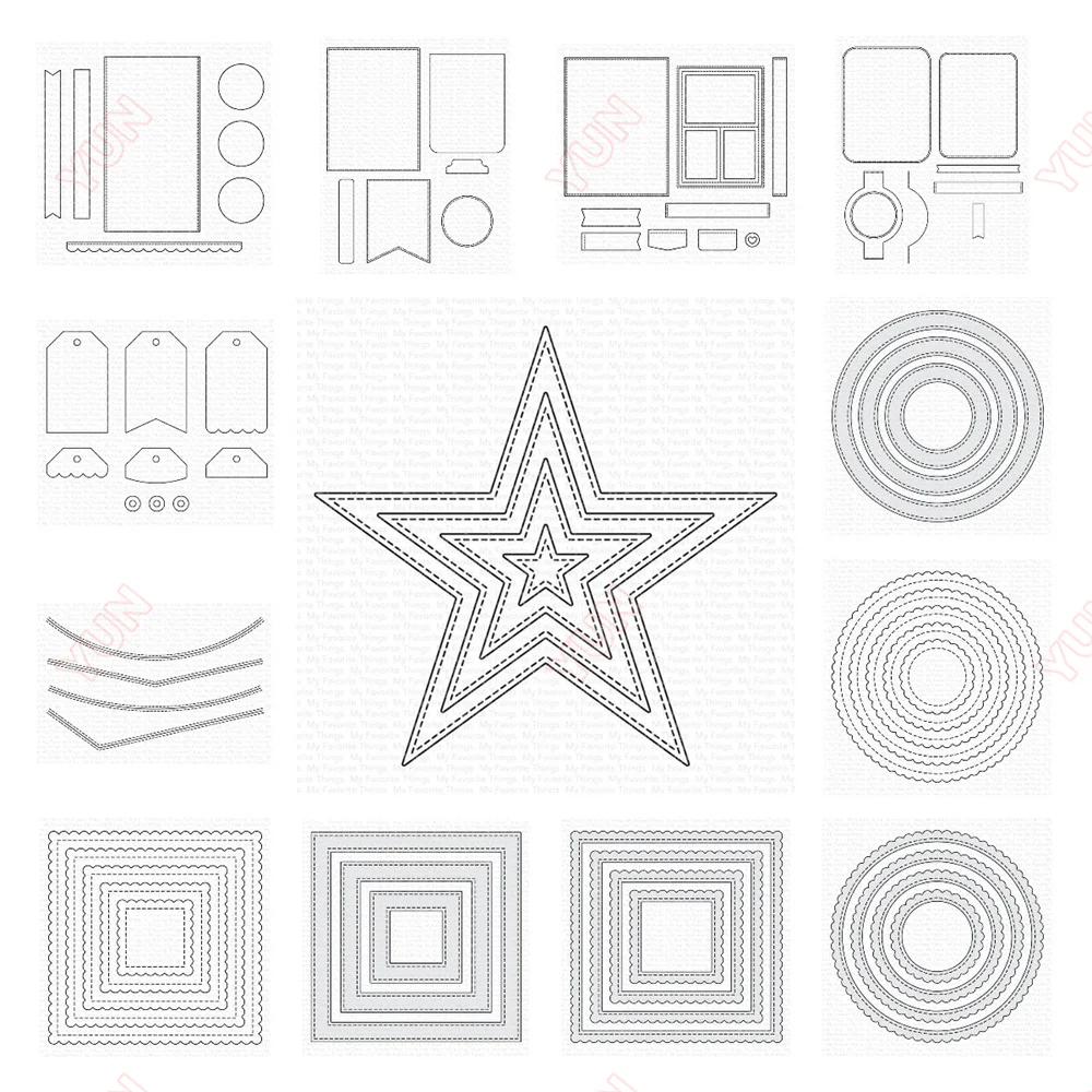 

Blueprints Stitched Mini Scallop Circle Basic Edge Metal Craft Cutting Dies DIY Scrapbook Decoration Card Handmade Embossing New