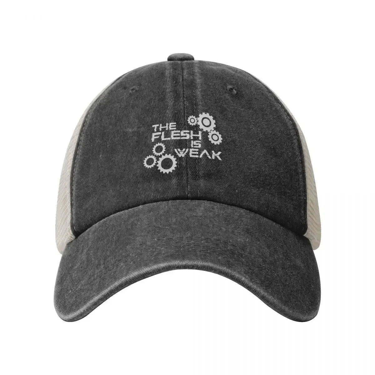 The Flesh Is Weak Admech Print Cowboy Mesh Baseball Cap beach hat Rave hard hat Mountaineering Women's Hats 2024 Men's