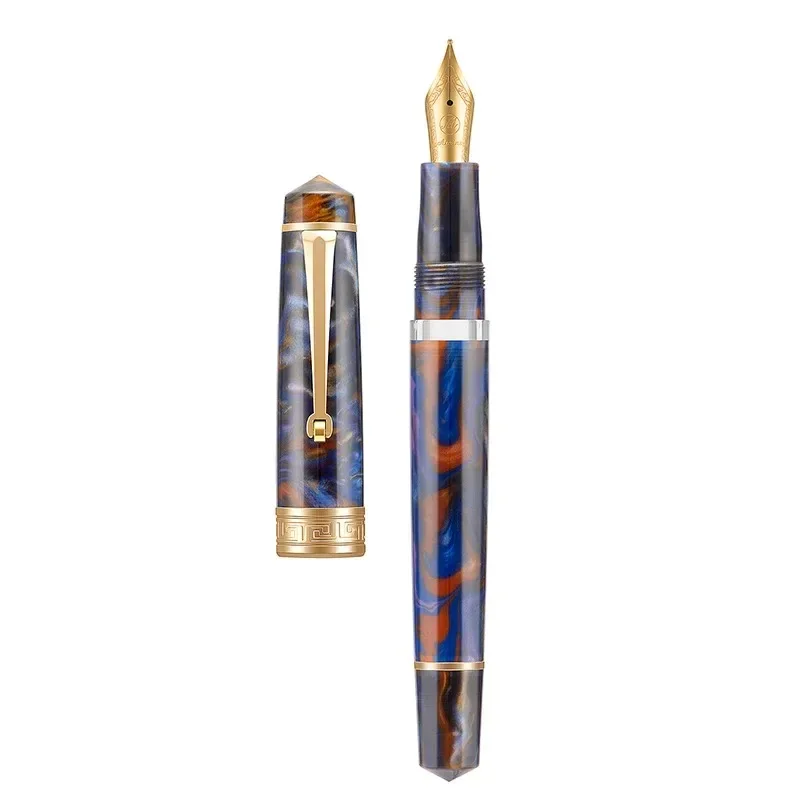 Asvine P20 Piston Filling Fountain Pen Acrylic Beautiful Patterns EF/F/M Nib with Golden Clip Office School Supplies Stationery