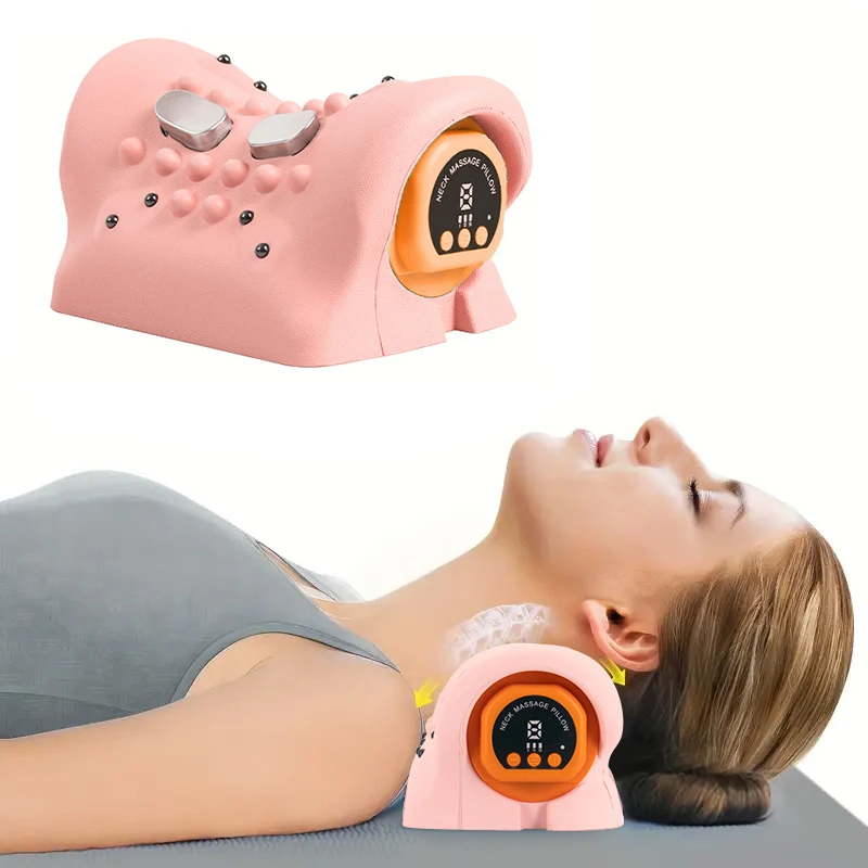 

Электрическая массажная подушка для шеи с функцией шиацу, подогревом и разминанием, перезаряжаемая через USB, для снятия боли в спине, плечах и шейном отделе позвоночника, глубокий массаж тканей