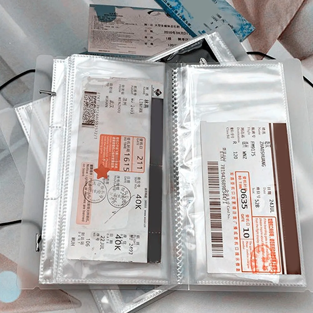 2Pcs Multi-Purpose Loose Leaf Ticket Storage Album for Movie Concert Plane Ticket Organizer Holder