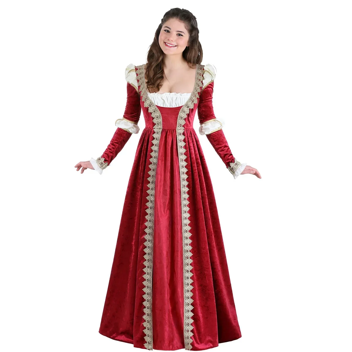 Medieval Dress Cosplay Halloween Costume for Women Palace Carnival Party Disguise Princess Costume Plus Size Vestidos Noble Robe