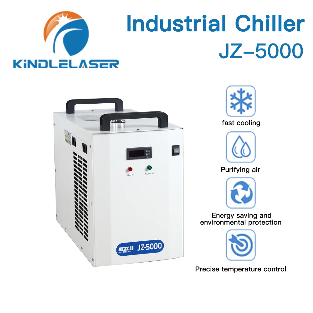 Industrial Water Chiller for CO2 Laser Engraving Cutting Machine JZ-5000 Cooling 80-100W Laser Tube DG110V AG220V