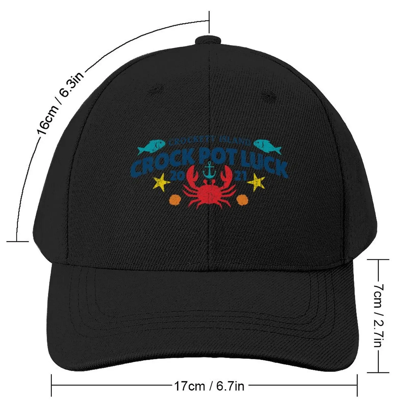 Crockett Island Crock Pot Luck (Variant) Baseball Cap black Designer Hat Women Hats Men's