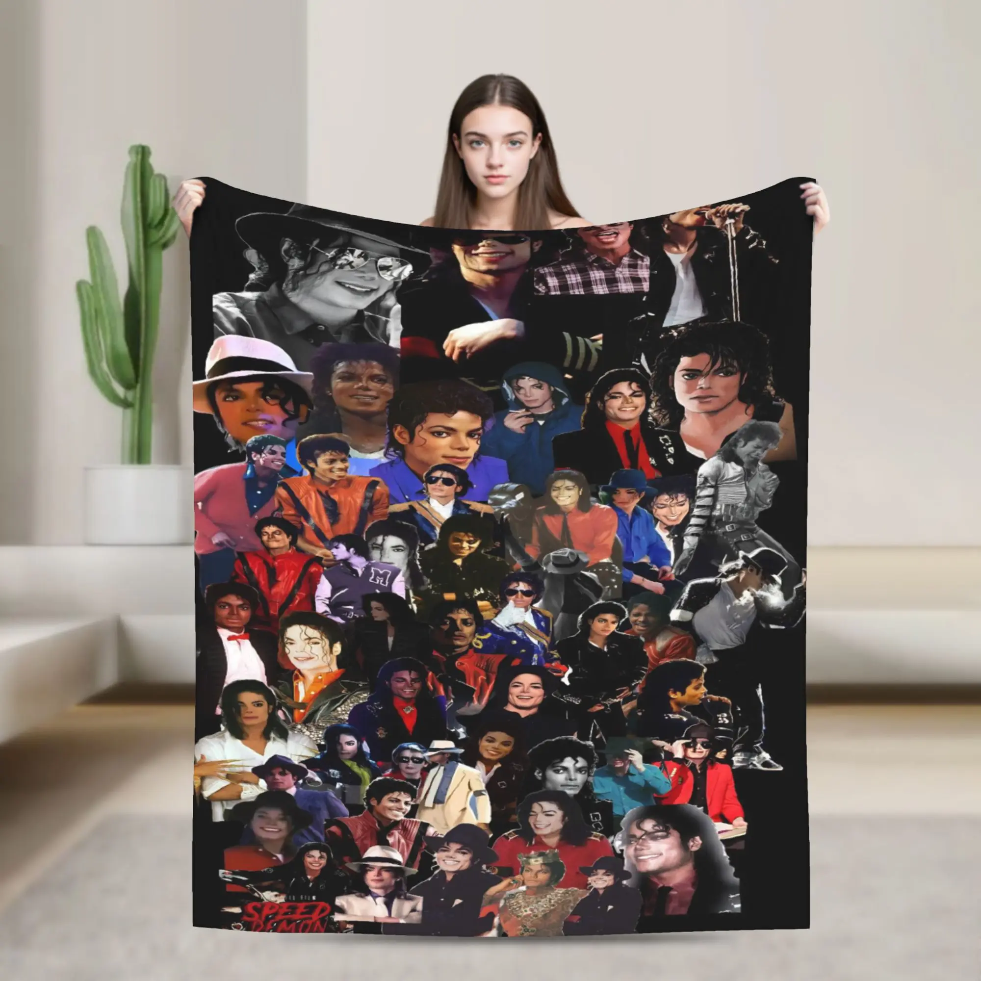 Dancer Michael Jackson Thriller Musician Blanket King of Pop Music Moonwalker Flannel Throw Blanket For Bed Bedspread Cover