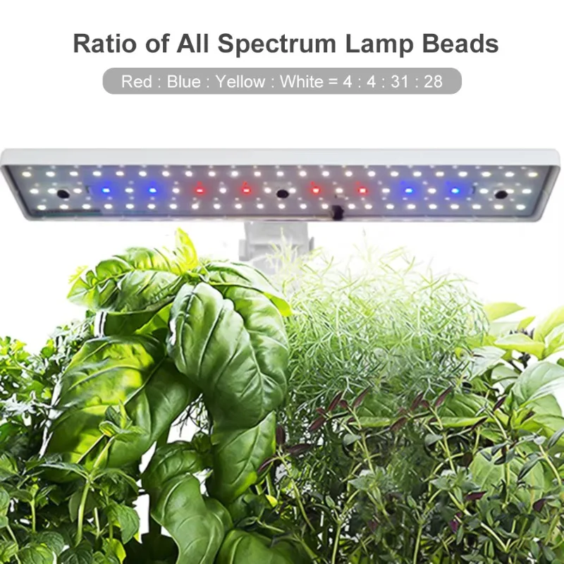 9 Pods Smart Hydroponics Growing System Indoor Garden Kit Automatic Timing Height Adjustable 15W LED Grow Lights view 2