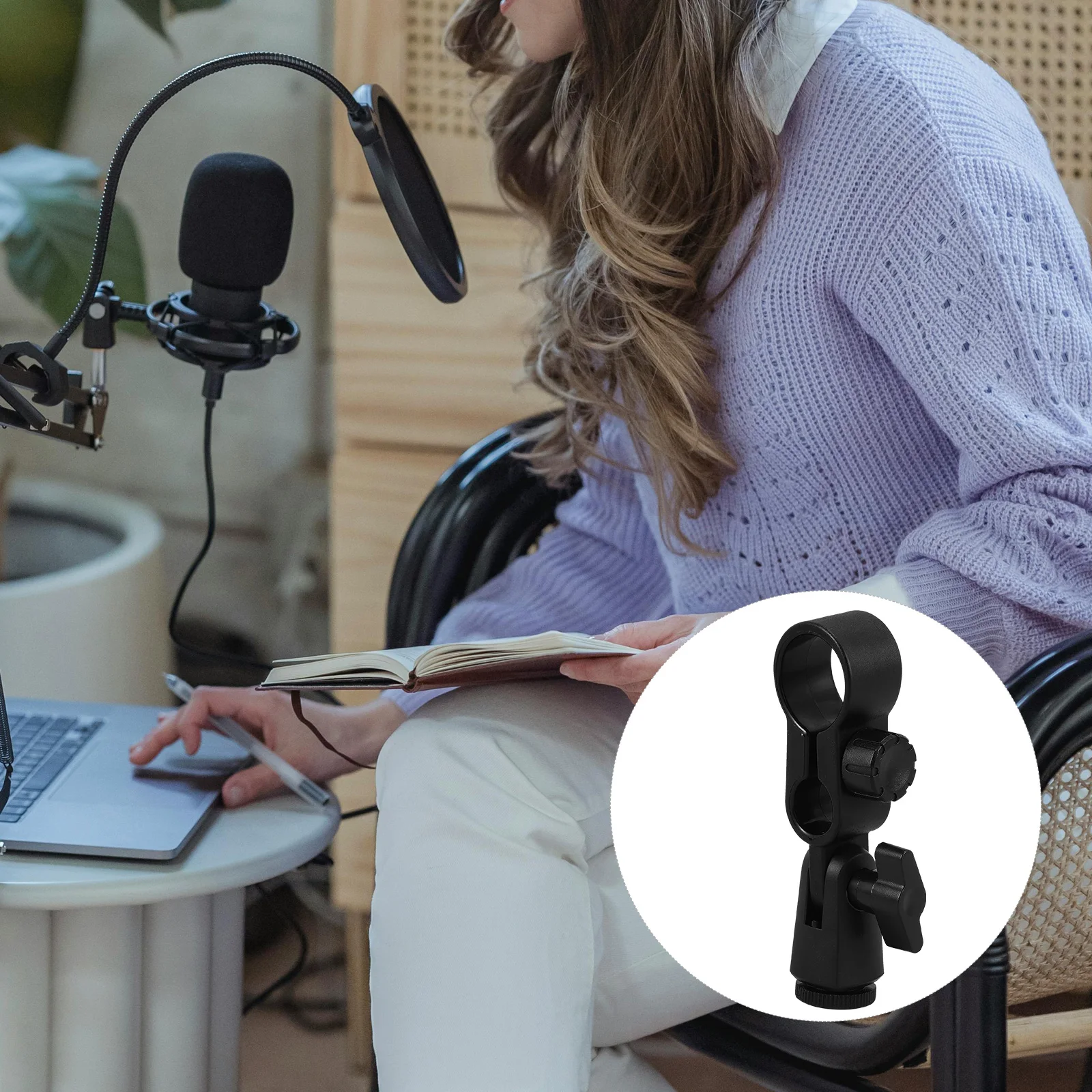 

2 Pcs Microphone Clips Shock Mount for Handheld Mics Stands Ring Bracket Anti Vibration Clamp Holder Accessories