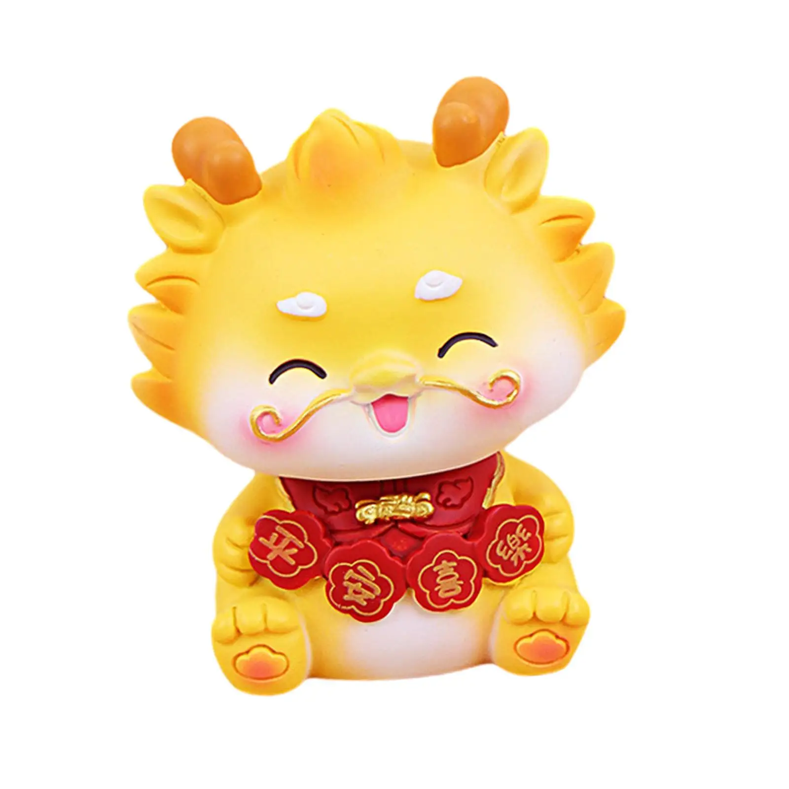 Chinese New Year Dragon Figurine Spring Festival Decor Shaking Head Car Decoration,Resin Chinese Dragon Statue for Entryway