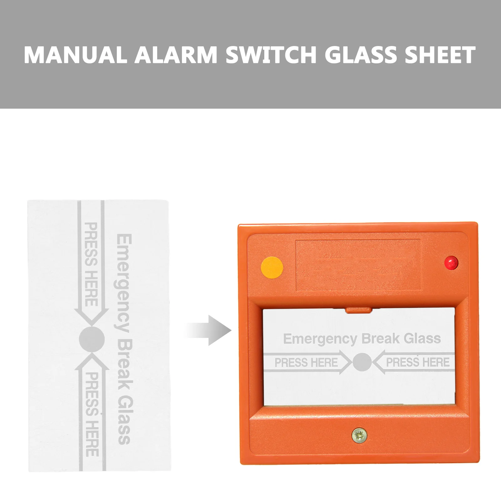 3Pcs Fire Alarm Glass Piece Emergency Break Glass Switch Cover Manual Fire Safety Switch Cover for Office School Shopping Mall