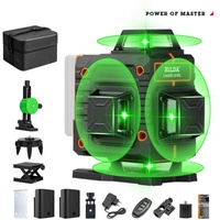 16x360 Green Beam Laser Level 4D Self-Leveling w/Rechargeable Battery, IP54 360° Horizontal Vertical Cross Line Kit w/Tripod​
