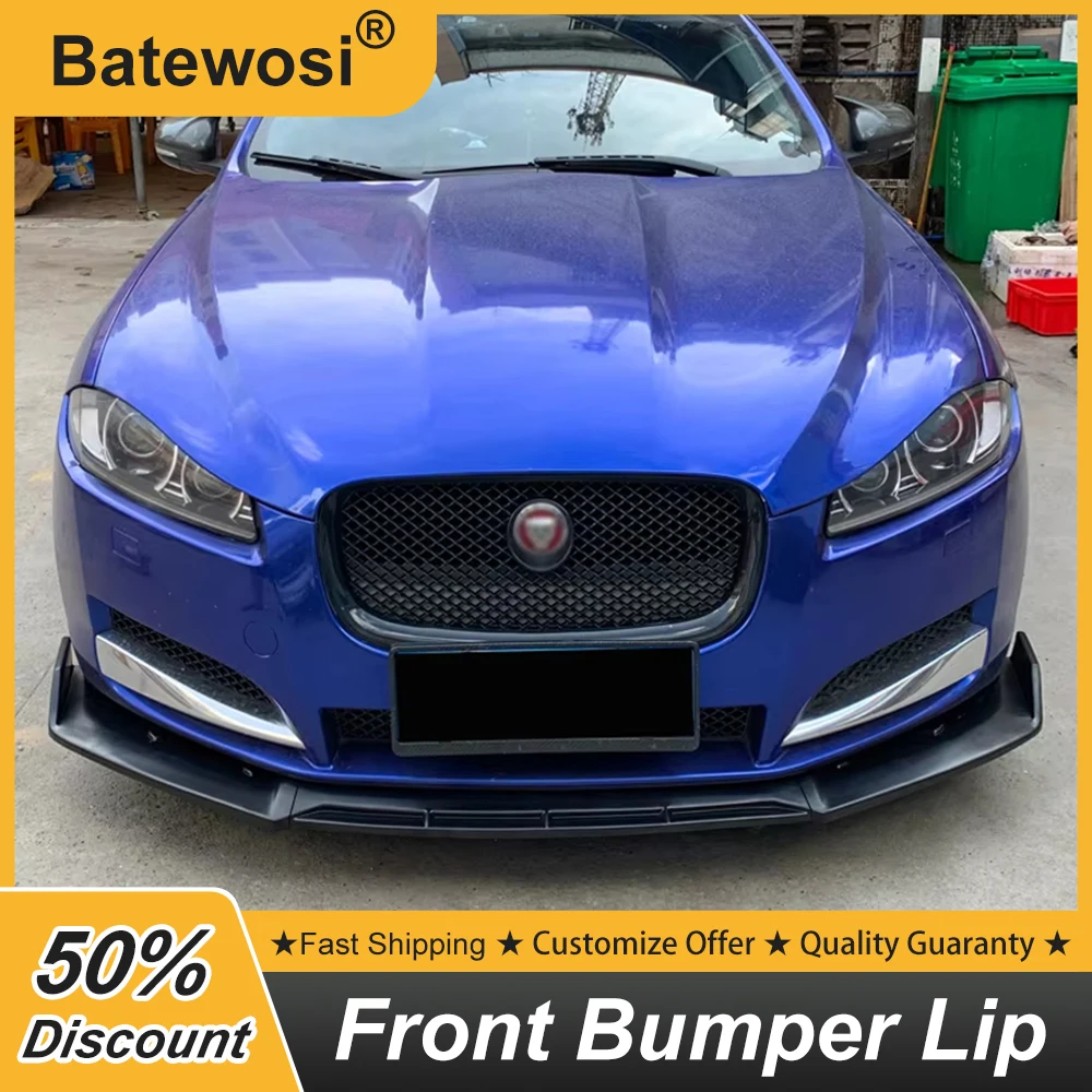 High Quality Front Lip Spoiler Apron For Jaguar XF 2008-2014 ABS Gloss Black Head Bumper Chin Shovel Guard Car Styling Carbon