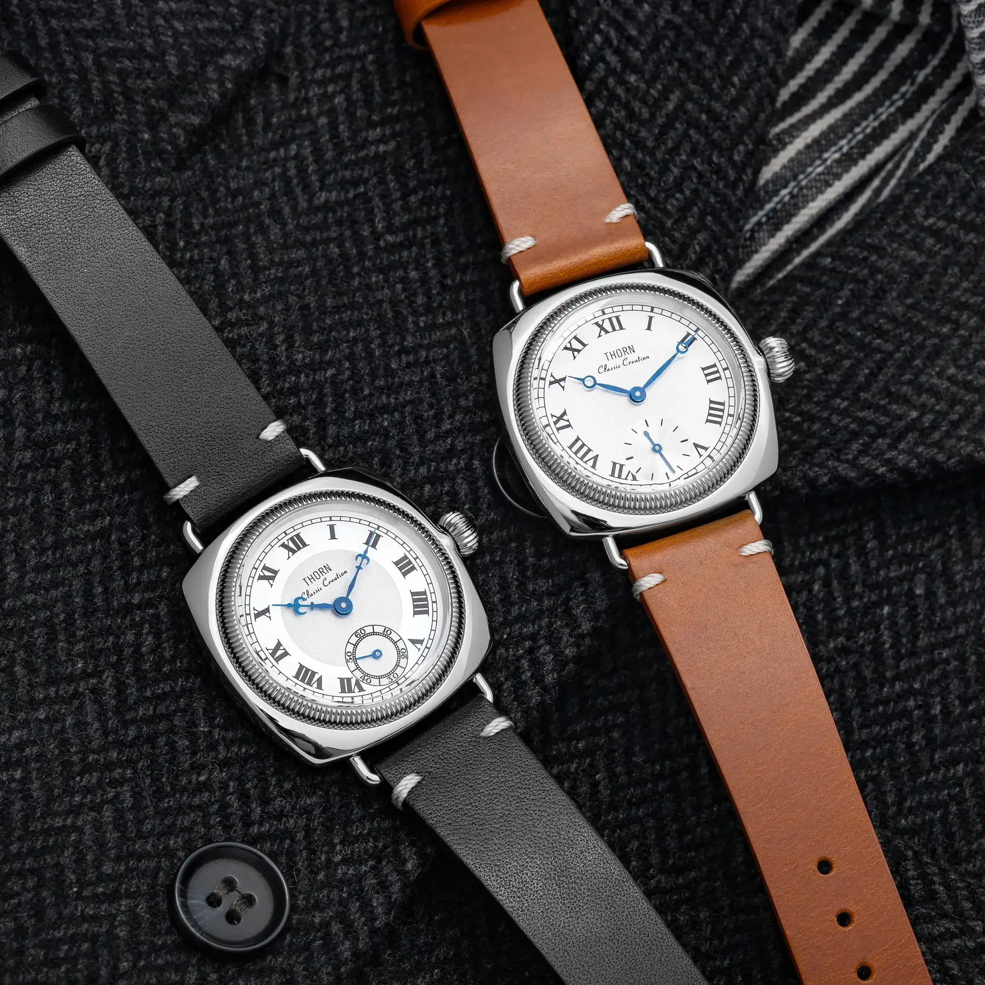 Thorn T002 Business Watch Vd78 Quartz Wristwatches Sapphire Mirror Classic Oyster Antique Square Watch Men Womens Couple Watches