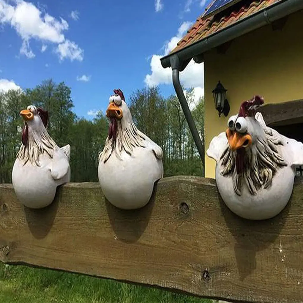 Изысканная Статуэтка курицы, Статуэтка из смолы для фермы, двора, искусство, сильные декоративные свойства, курица C