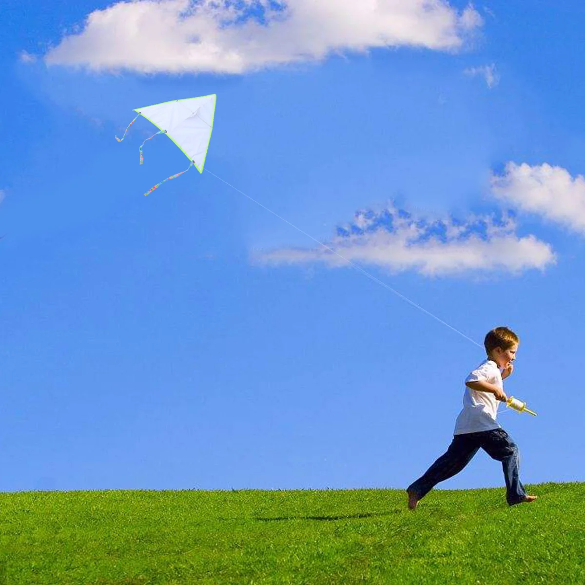 

Blank Painting Kite DIY Graffiti Triangle 75x75cm 50m Center Outdoor Flying Kite for Confidence Building and Outdoor