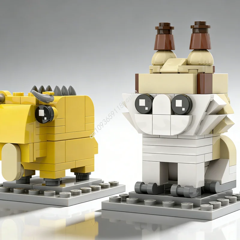 

Набор строительных блоков MOC Brickheadz, 161 деталь, модель «Пухлый кот» (Loth Cat), конструктор, идея для рождественского подарка, развивающая игрушка для детей