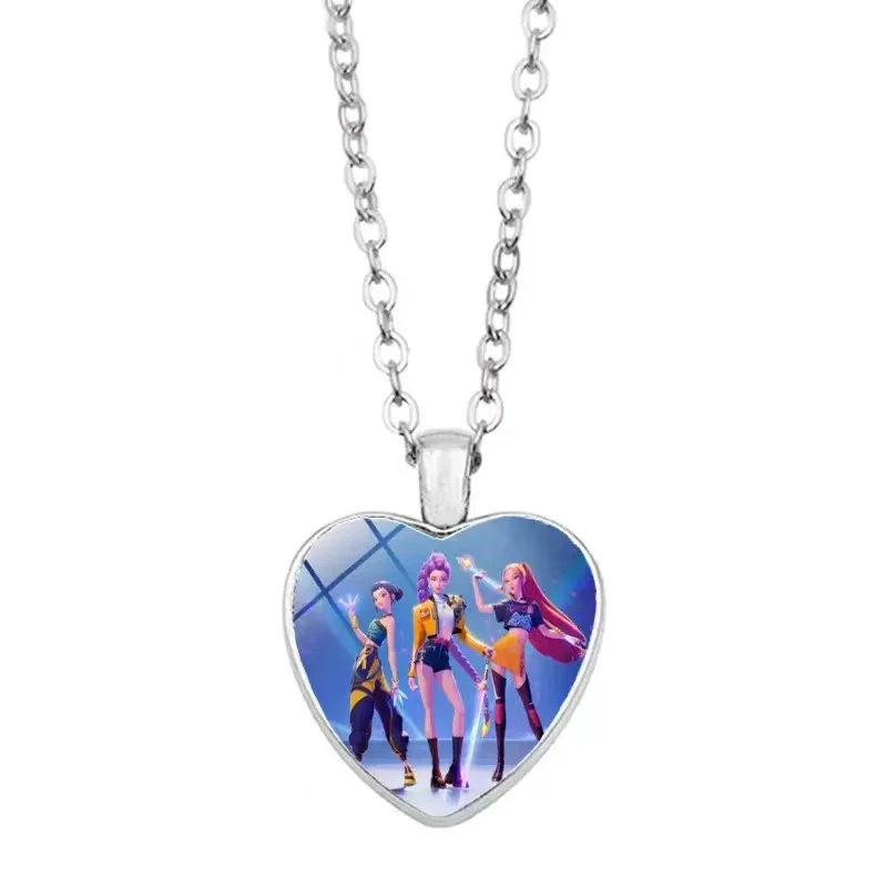 สร้อยคอและกำไลข้อมือลายการ์ตูน KPop Demon Hunters สไตล์อนิเมะน่ารักสำหรับเด็ก  เครื่องประดับแฟชั่นสำหรับเด็กผู้หญิง จี้รูปการ์ตูน