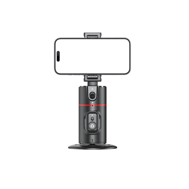Inteligentny stabilizator gimbala AI P02 z obrotem 360 stopni, automatycznym śledzeniem twarzy i uchwytem na telefon komórkowy.