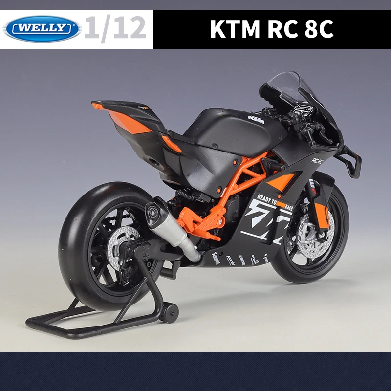 WELLY 1/12 KTM RC8C Die Cast Motorcycle Model Toy Vehicle Collection Autobike Shork-Absorber Off Road Autocycle Toys Car