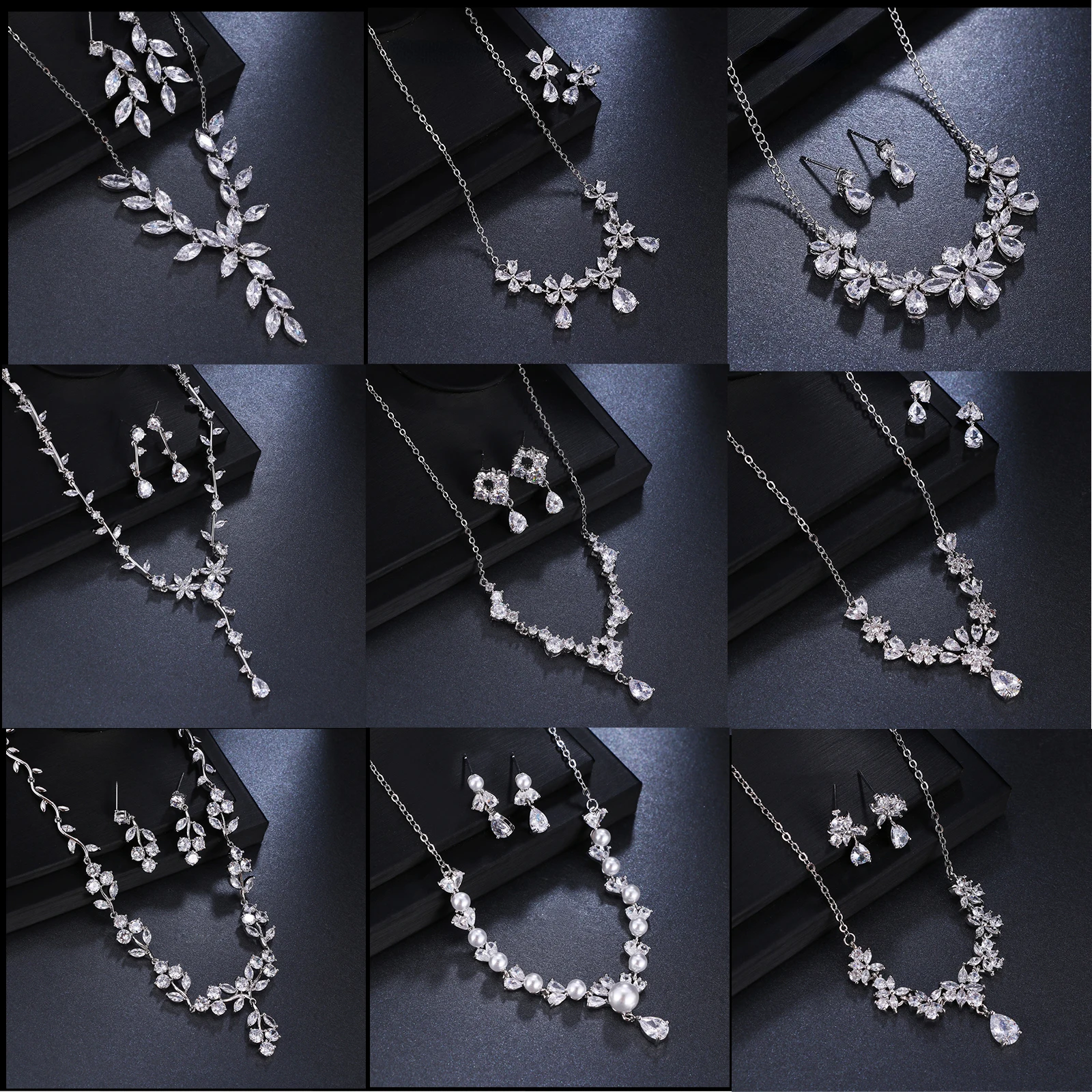GMGYQ Hot Slae High Price Performance Ratio Shiny Zirconia Flower Design Jewelry Set for Women Wedding Party Accessories