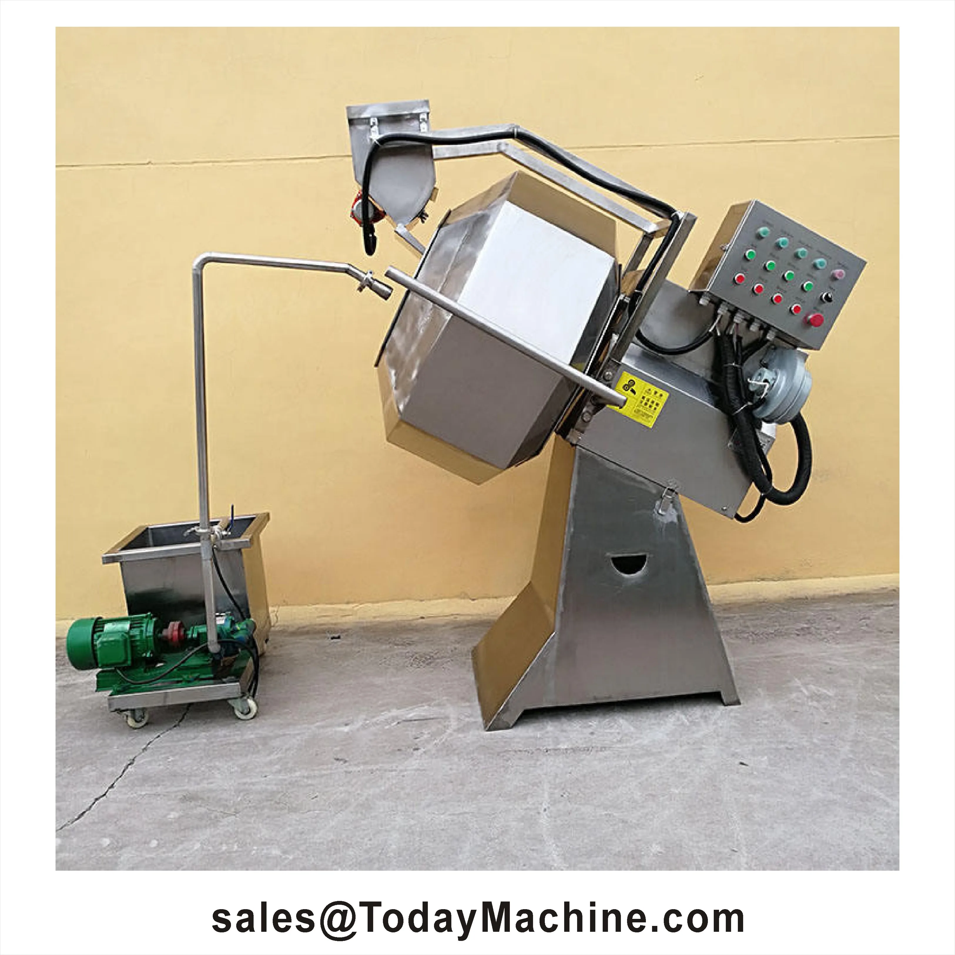 Octagonal Snack Food Seasoning Mixing Machine Puffed Corn Chips Flavoring Machine Peanut Sauce/Snack Food Seasoning Machine
