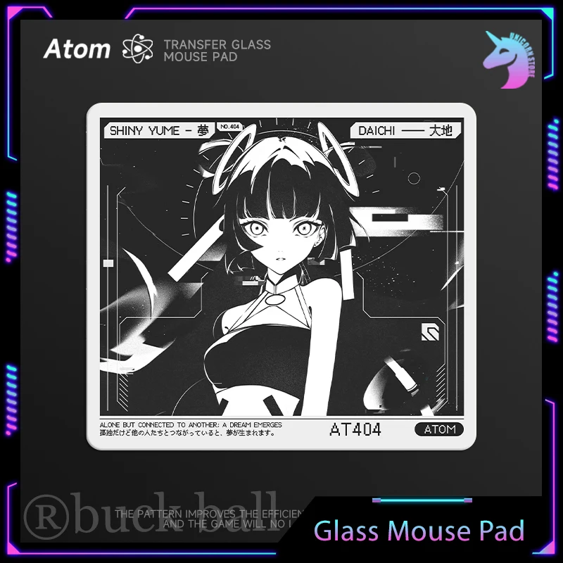 Imagem -03 - Padrão Personalizado de Vidro Temperado Gaming Mouse Pad Gaming Desk Mat Atualizado Atom Mousepad Escritório Acessórios Esports Suave