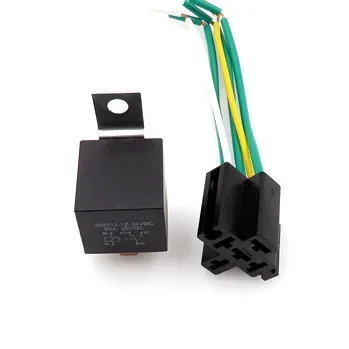 12V-80V 40A 5Pin car relay with iron mounting hole Automotive Harness Car Auto Relay Socket 5 Wire