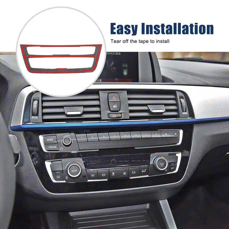 For BMW 1 Series 2 Series F20 F21 F22 F23 2017-2019 Real Carbon Fiber Car Air Conditioner Mode Frame Sticker Car Accessories