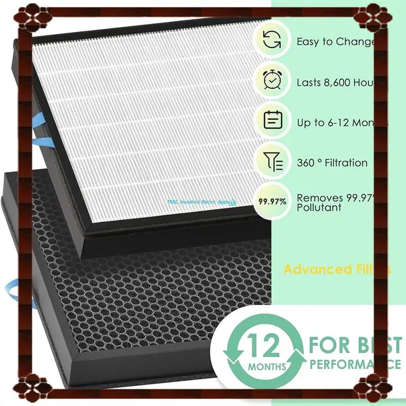 HEPA Filter Vital 200S Air Purifier Replacement, For LEVOIT Air Purifier Vital 200S, Vital 200S-RF-PA, 3-In-1 HEPA Filter White