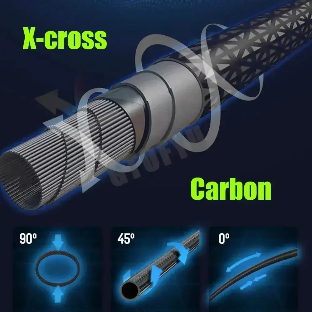 2,7 M 3,6 M 4,5 M 5,4 M 6,3 M 7,2 M caña de pescar telescópica de carbono caña ultraligera señuelo carpa viaje océano caña de pescar giratoria