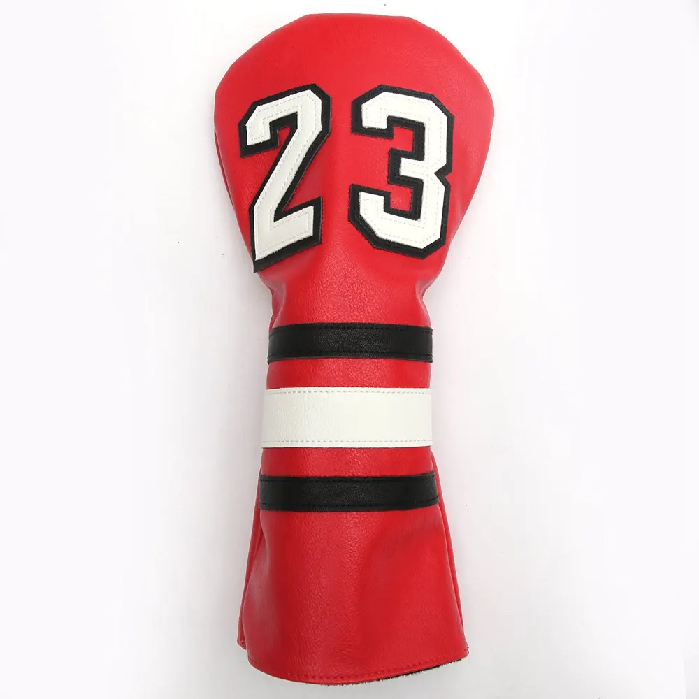 Red PU Leather 23 Golf Club Headcover Golf 460CC Driver Fariway Wood Hybird Cover